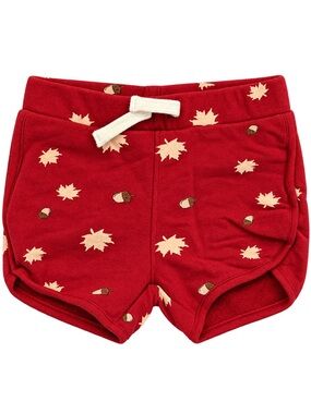 RISE Little Earthling Red Maple Leaf Acorn Shorts Girls 4-5Y